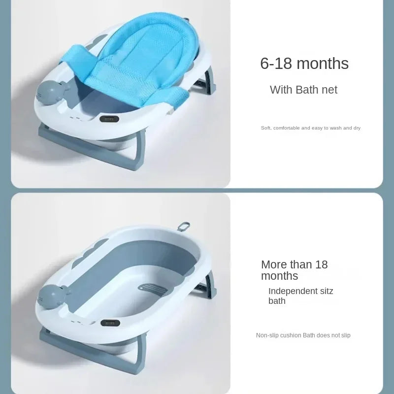 Foldable Baby Bathtub, Safe and Portable Bathing Solution for Infants and Toddlers, Suitable for 6-12 Months, Easy