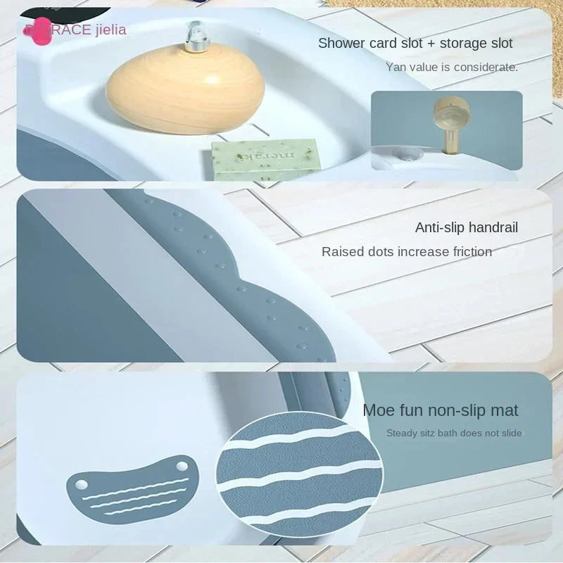 Foldable Baby Bathtub, Safe and Portable Bathing Solution for Infants and Toddlers, Suitable for 6-12 Months, Easy