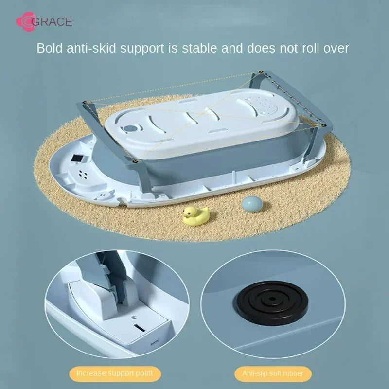 Foldable Baby Bathtub, Safe and Portable Bathing Solution for Infants and Toddlers, Suitable for 6-12 Months, Easy