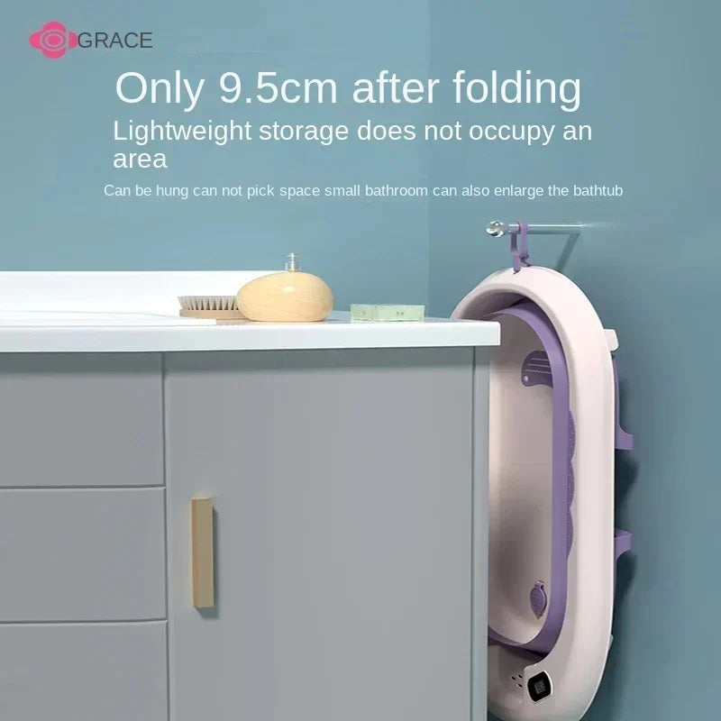 Foldable Baby Bathtub, Safe and Portable Bathing Solution for Infants and Toddlers, Suitable for 6-12 Months, Easy